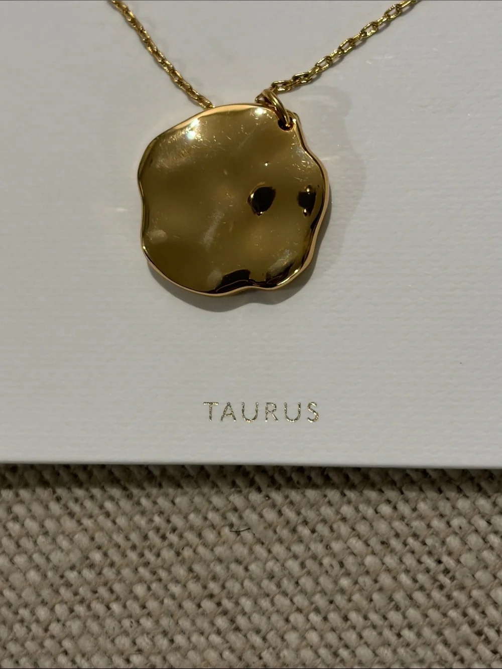 Madewell Gold Zodiac Pendant Necklace - TAURUS/NWT - Picture 6 of 11